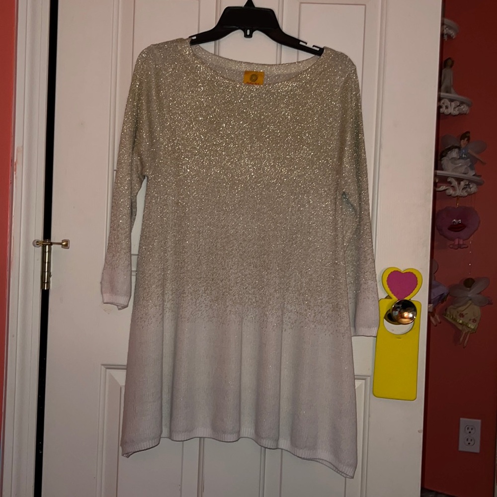 Gold ombré shimmer sparkly dress